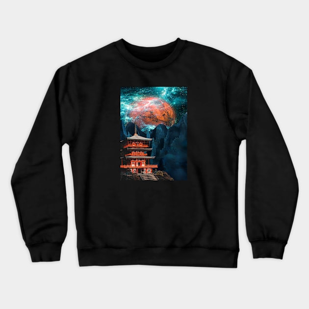 Tokyo Space Outer Galaxy Crewneck Sweatshirt by JeffDesign